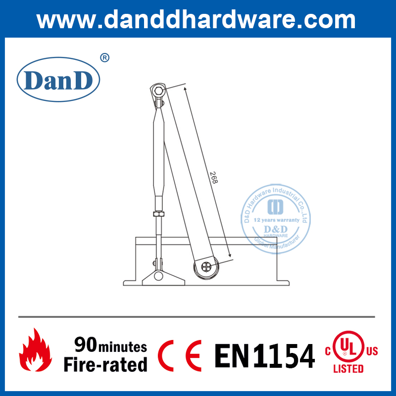 CE EN1154 Automatische Einstellung Halten Sie die Brandschutztür näher-dddc016