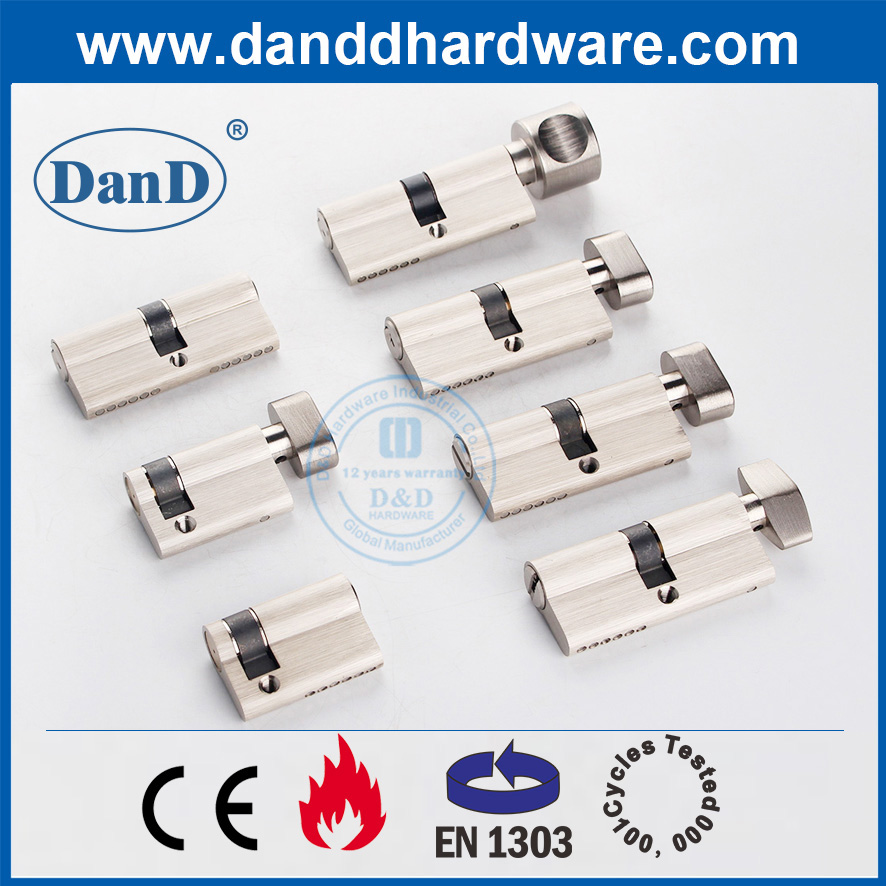Euro Solide Messing Nachtlatch-Lock-Schlüssel Halbzylinder-DDLC010