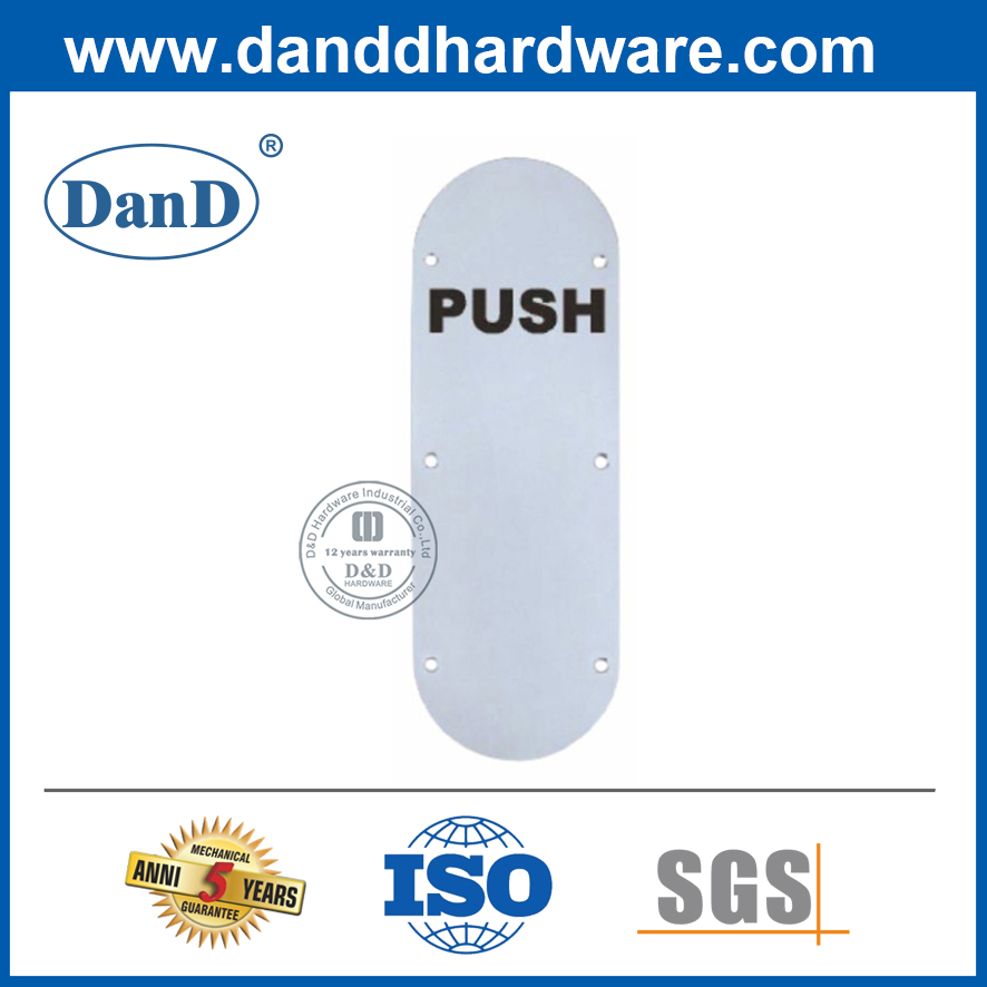 Hochwertige Edelstahlschildplatte für Push-DDSP005