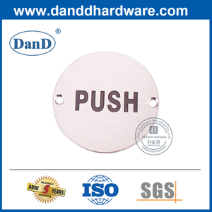 Silberner Edelstahl Rundtyp Pushplatte für Vordertür-DDSP009-B