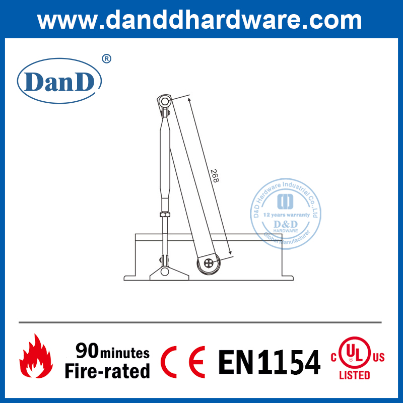 EN1154 Einstellen der Sicherheit Automatische kommerzielle Brandschutztür näher-dddc017