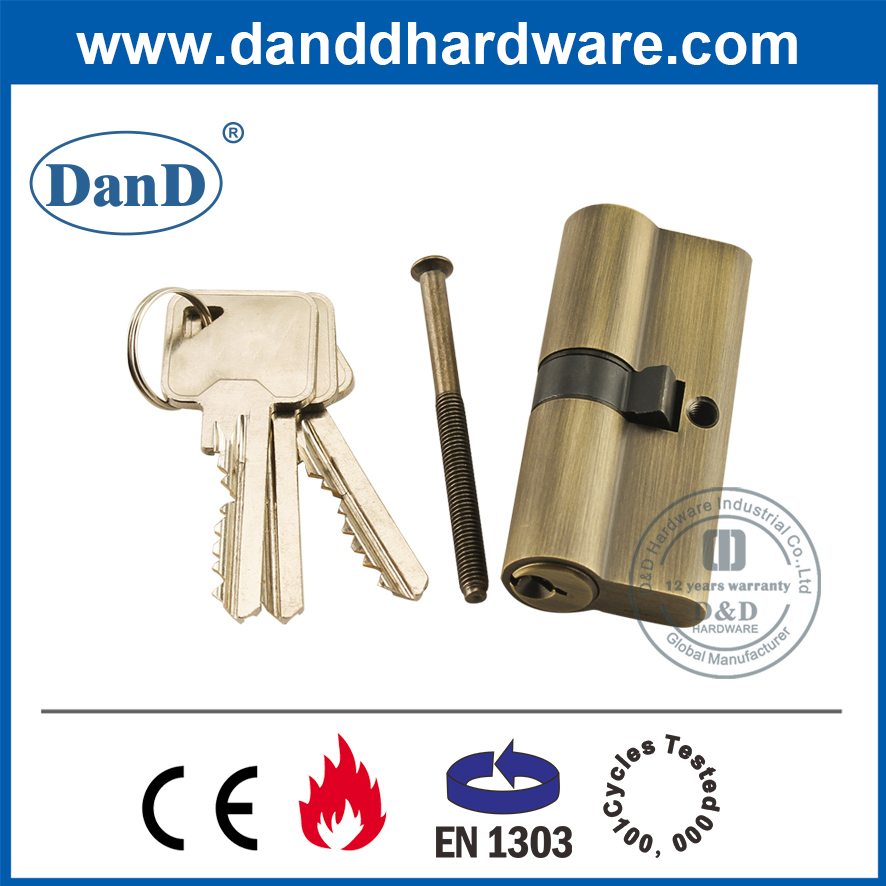 CE 70mm EuroProfile Antike Messing Master Key Lock Zylinder-DDLC003
